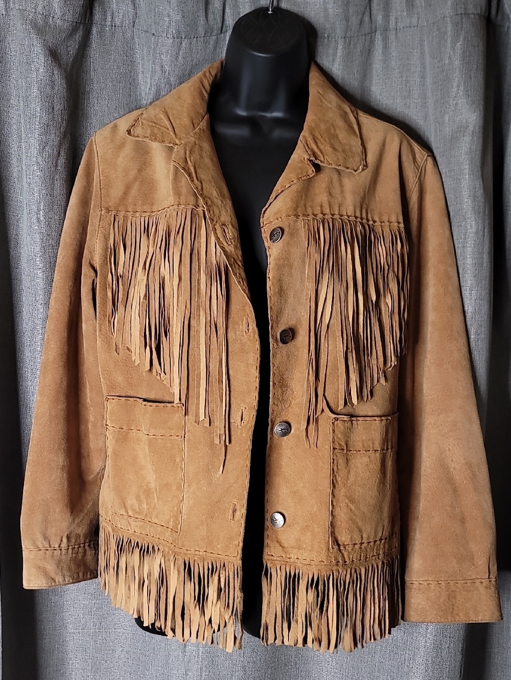 Fringe Leather Jacket Sz 1, Med